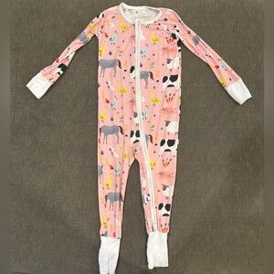 Little Sleepies Zippie Pink Farm Animals